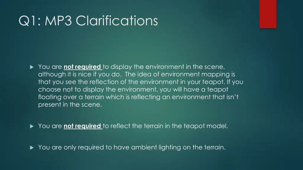 q1 mp3 clarifications