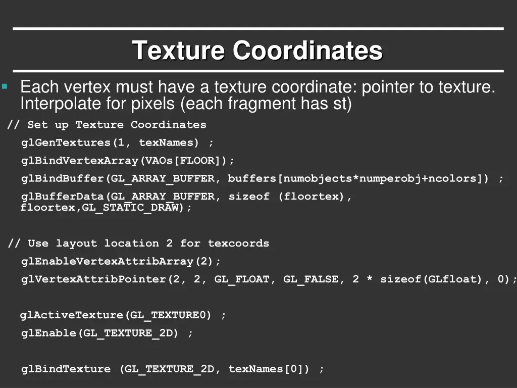 texture coordinates