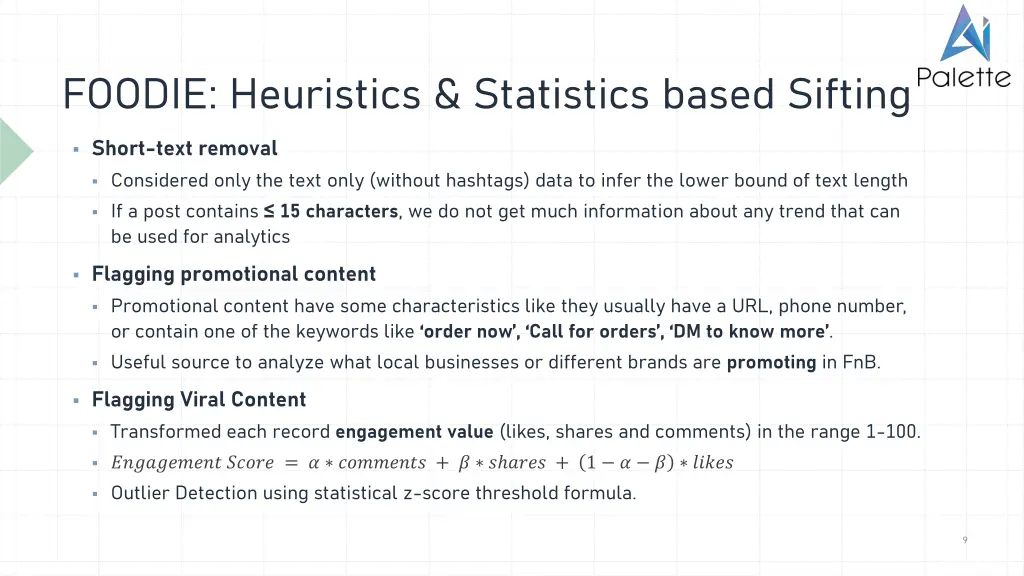 foodie heuristics statistics based sifting