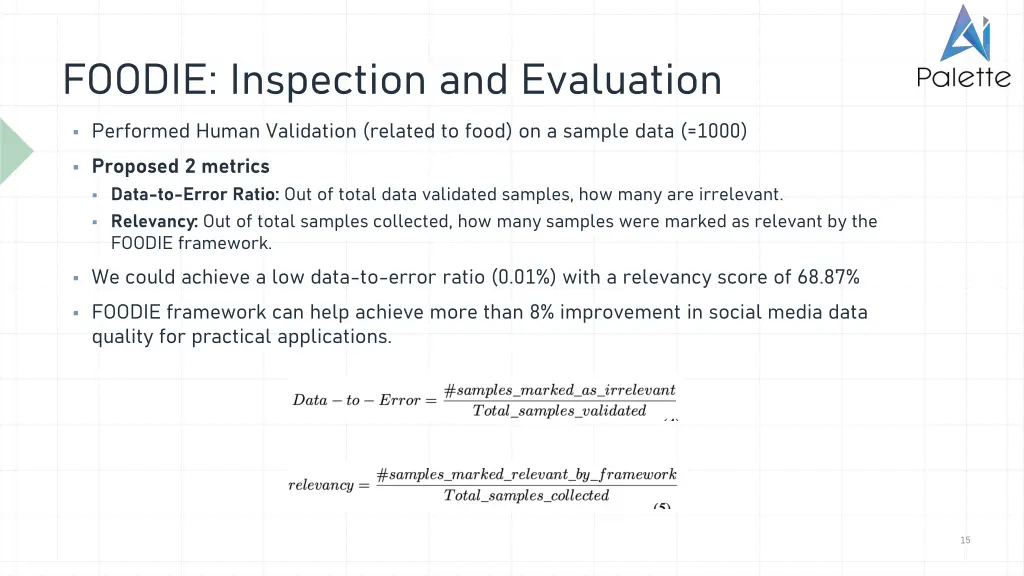 foodie inspection and evaluation