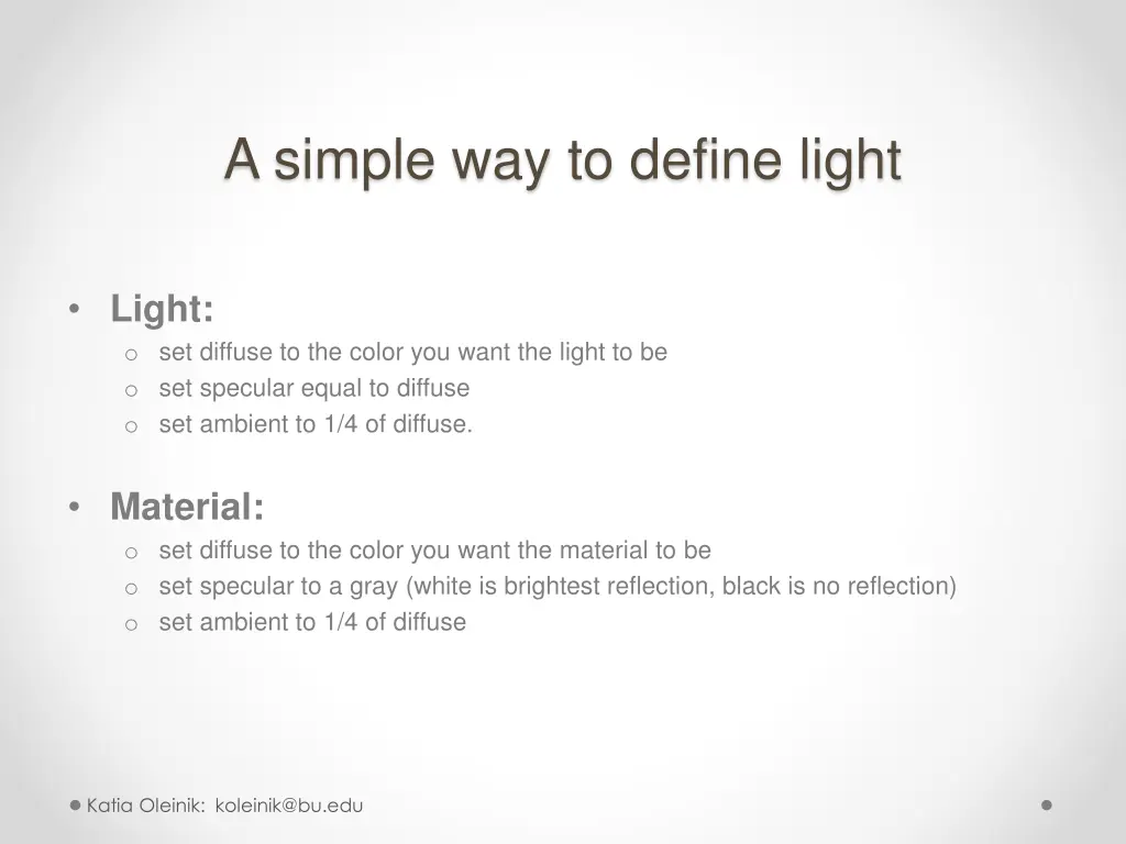 a simple way to define light