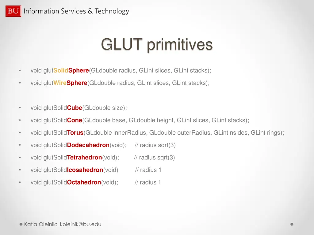 glut primitives