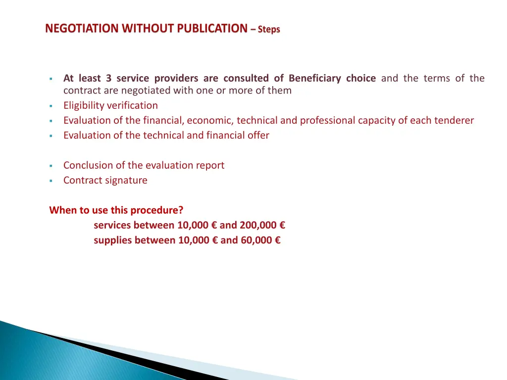 at least 3 service providers are consulted
