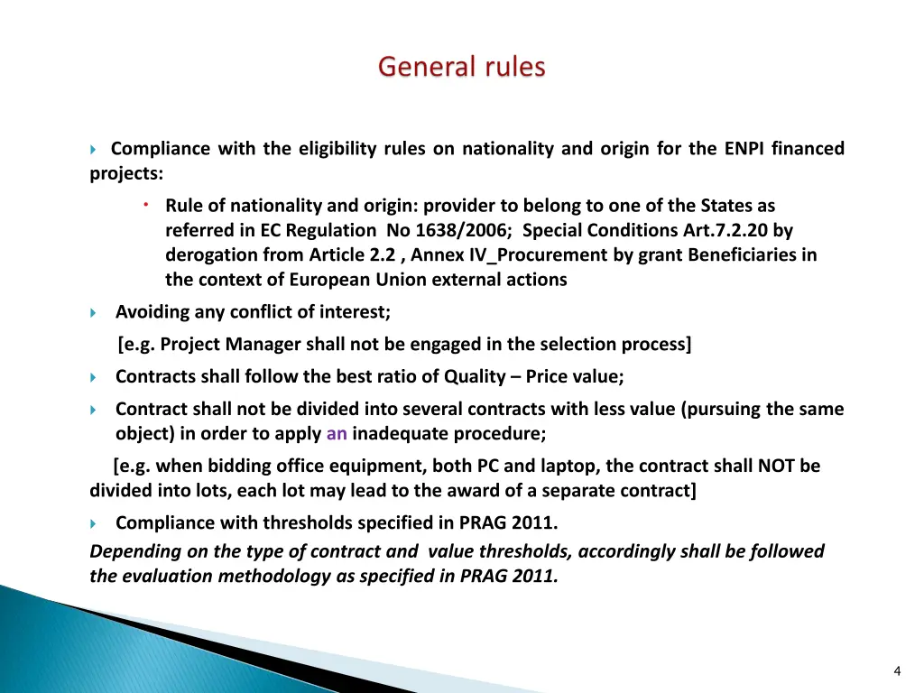 compliance with the eligibility rules
