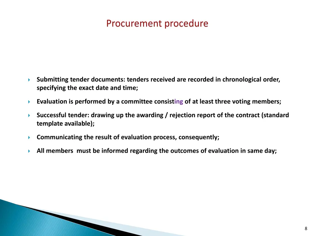submitting tender documents tenders received