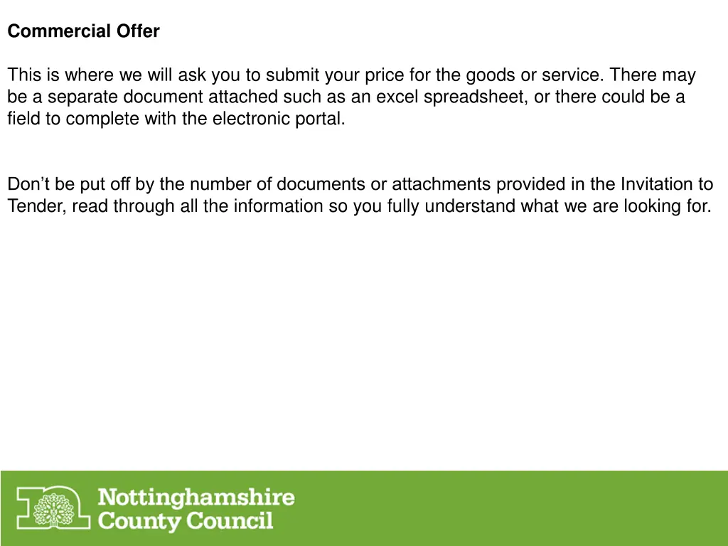 commercial offer