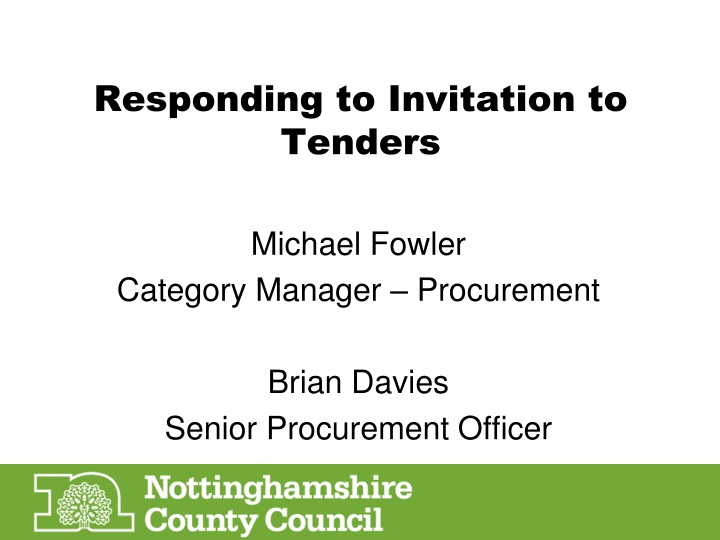 responding to invitation to tenders