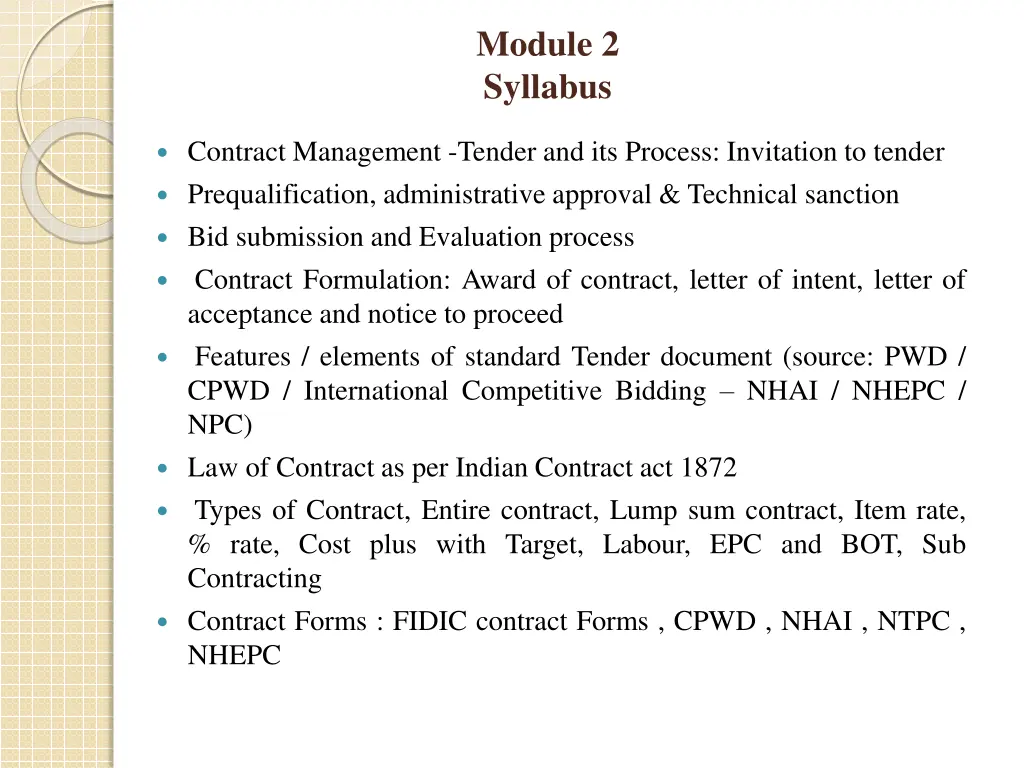 module 2 syllabus