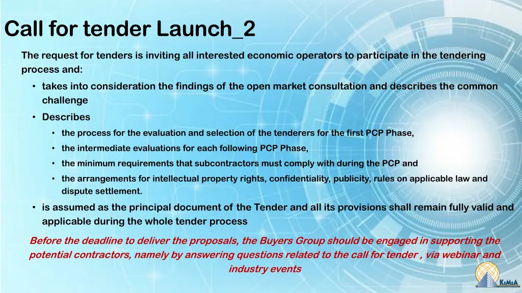 call for tender launch 2