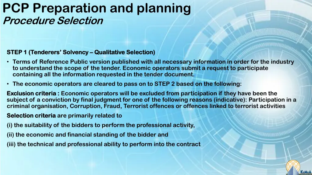pcp preparation and planning procedure selection 1