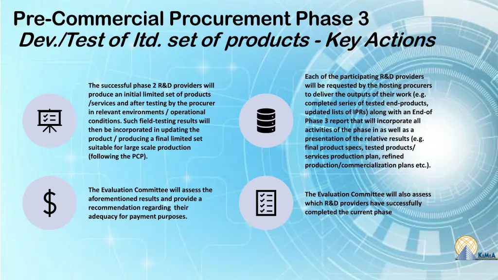 pre commercial procurement phase 3 dev test