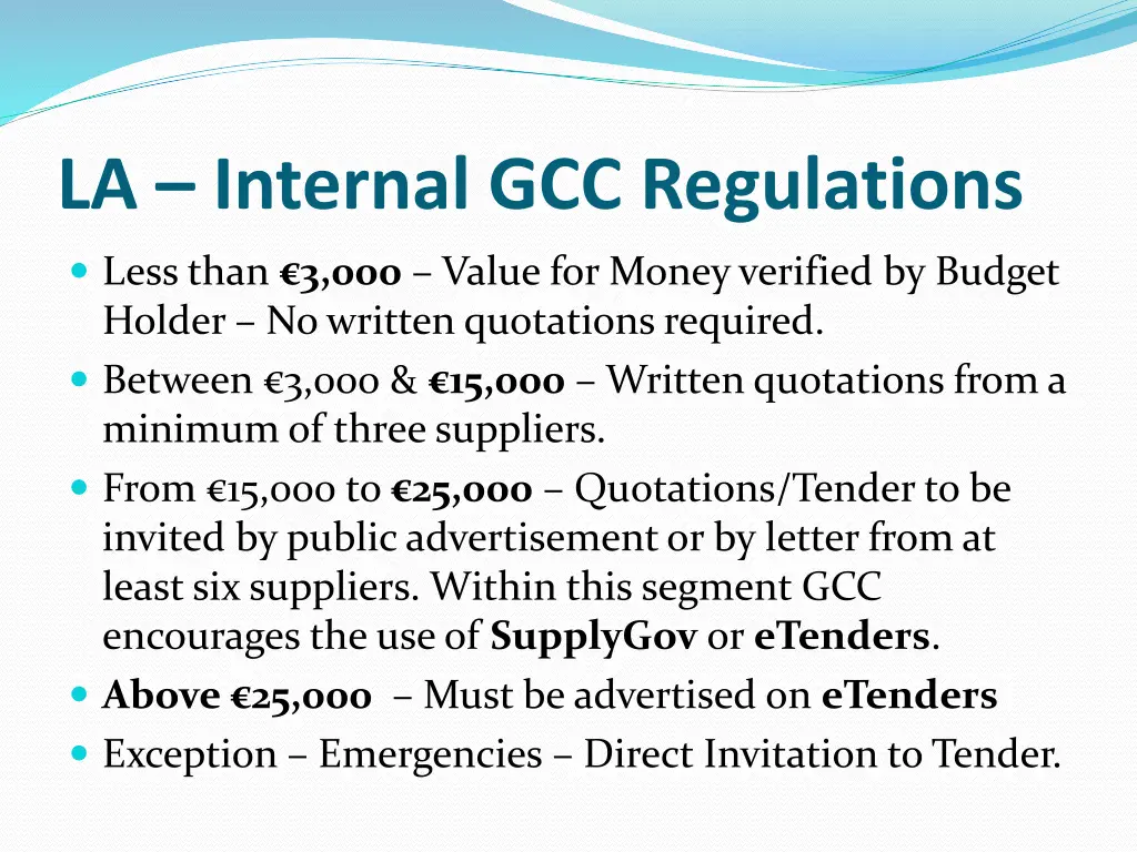 la internal gcc regulations