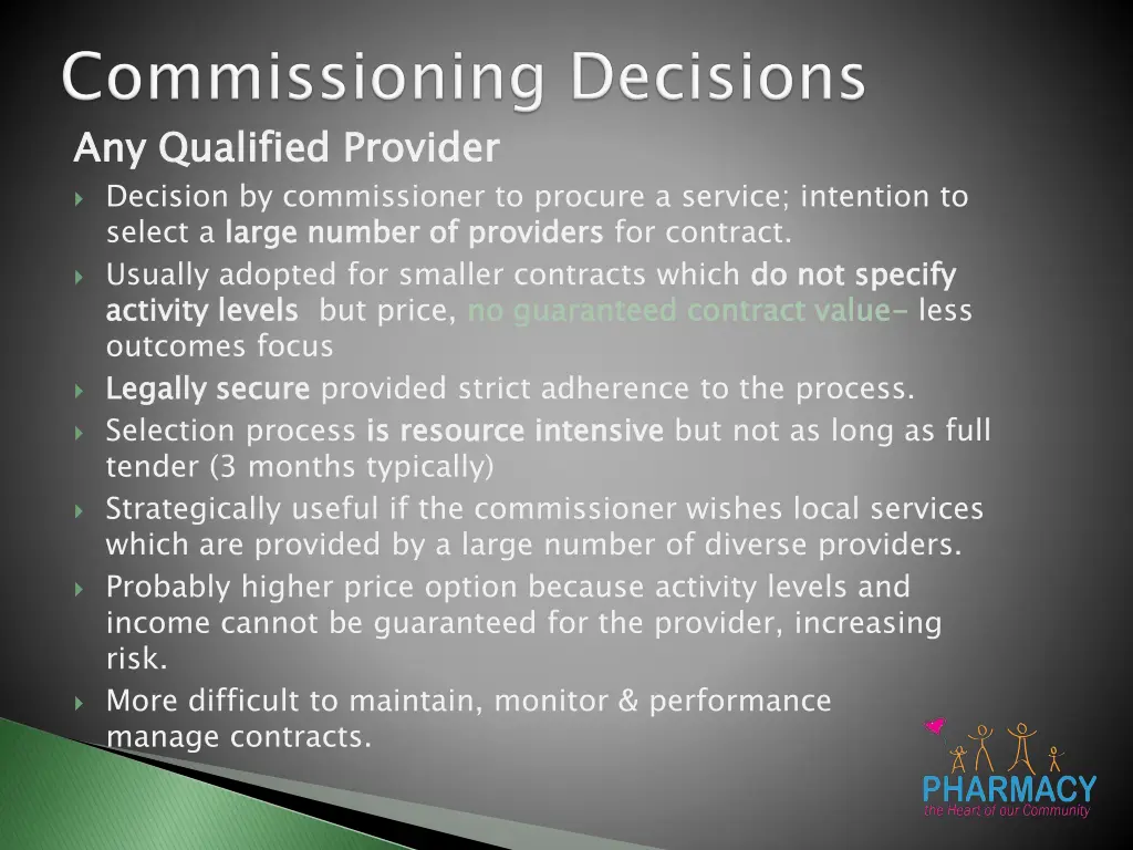 any qualified provider decision by commissioner
