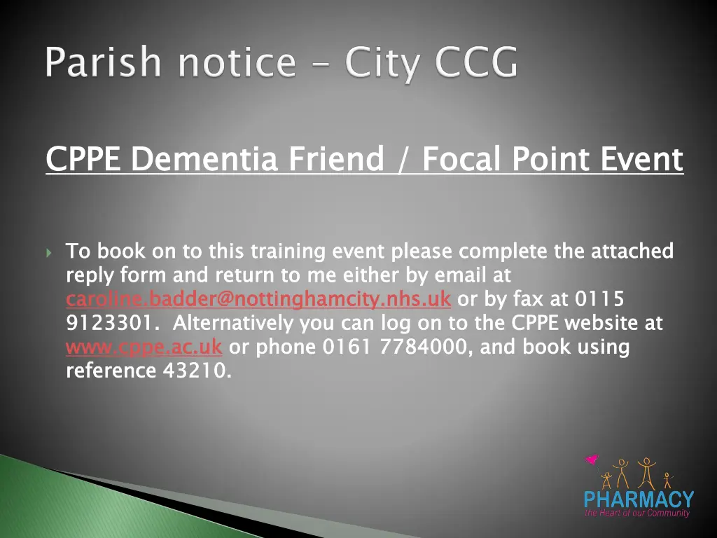 cppe dementia friend focal point event