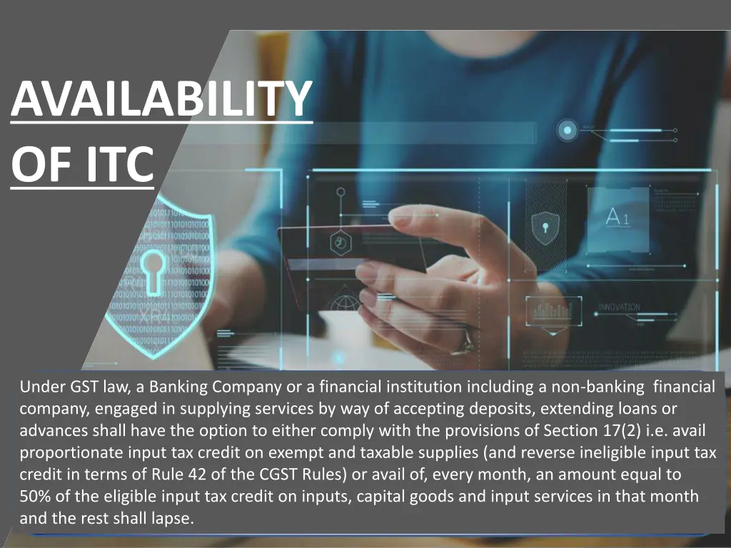 availability of itc