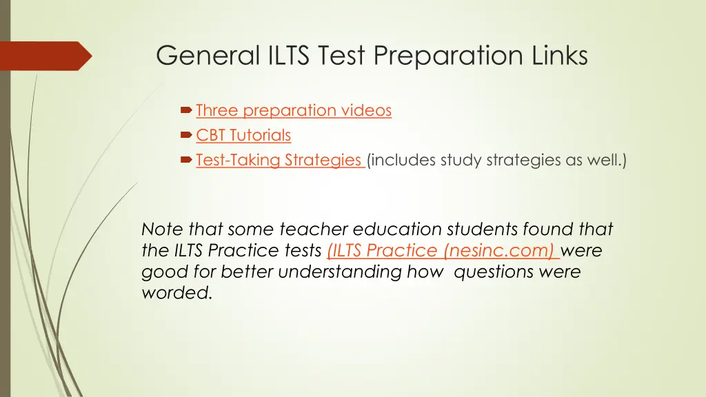 general ilts test preparation links
