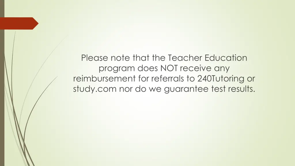 please note that the teacher education program