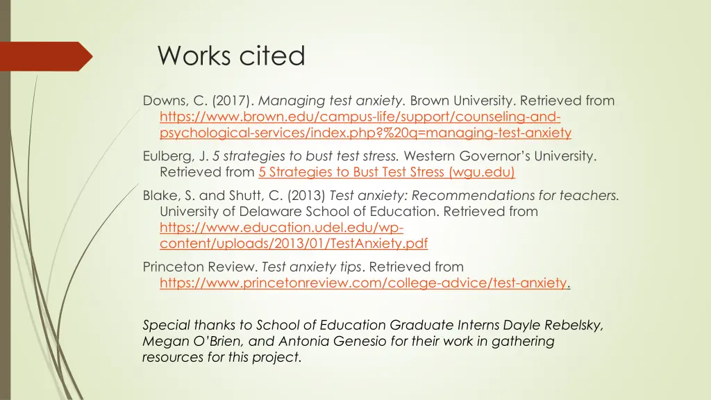 works cited