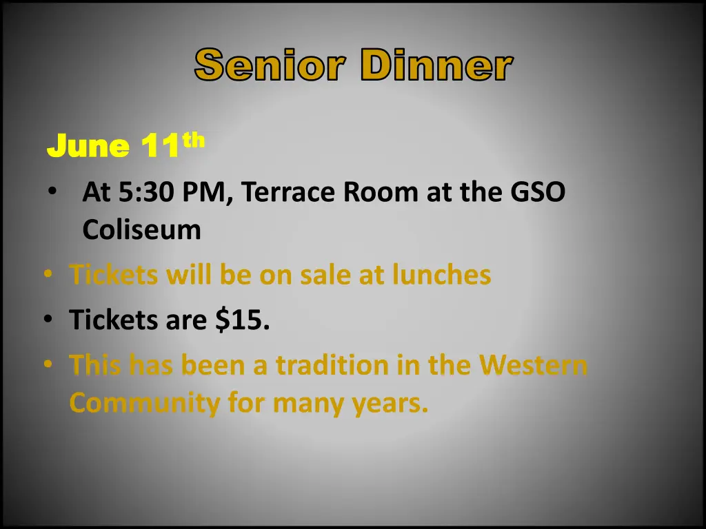 senior senior dinner