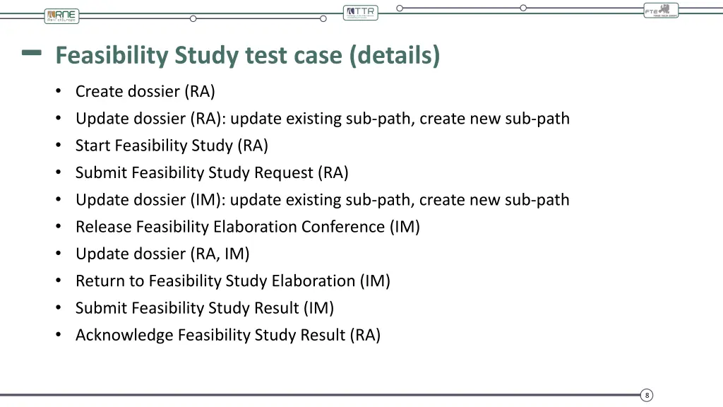 feasibility study test case details