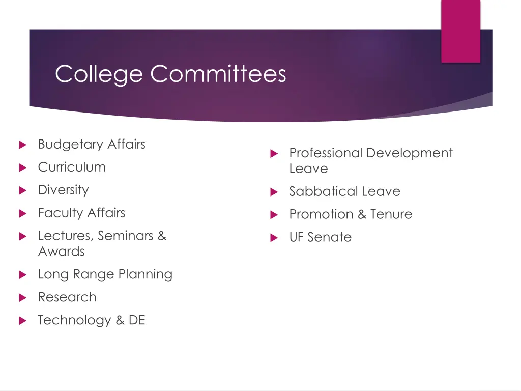 college committees