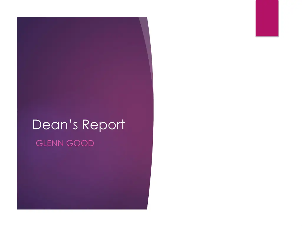dean s report