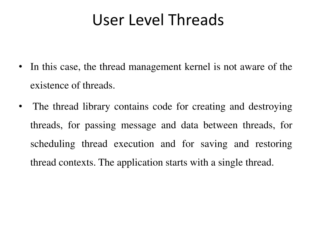 user level threads