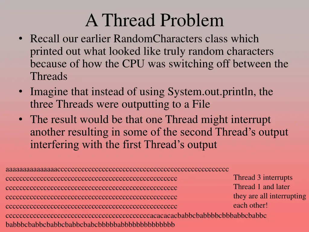 a thread problem recall our earlier