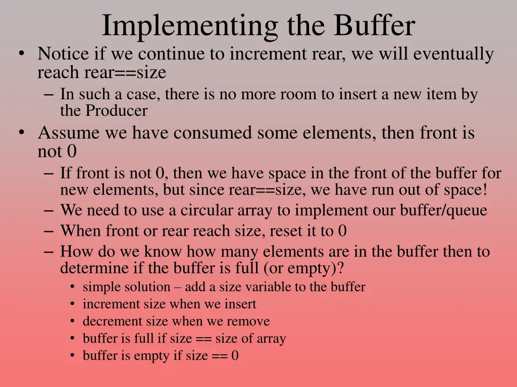 implementing the buffer notice if we continue