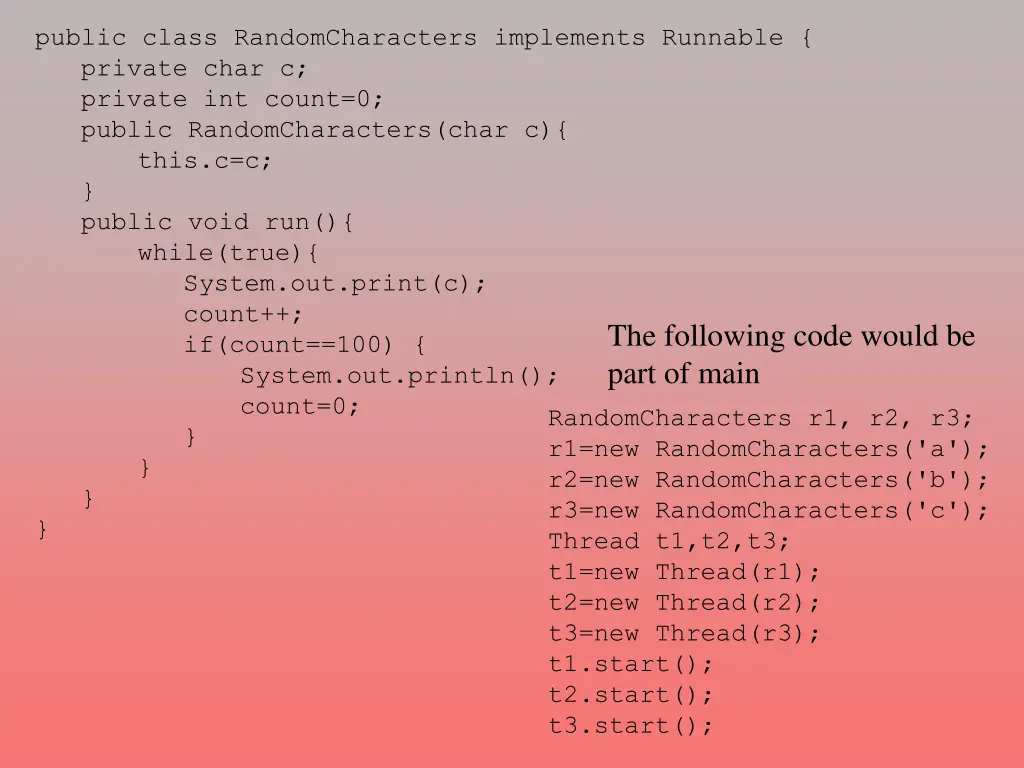 public class randomcharacters implements runnable