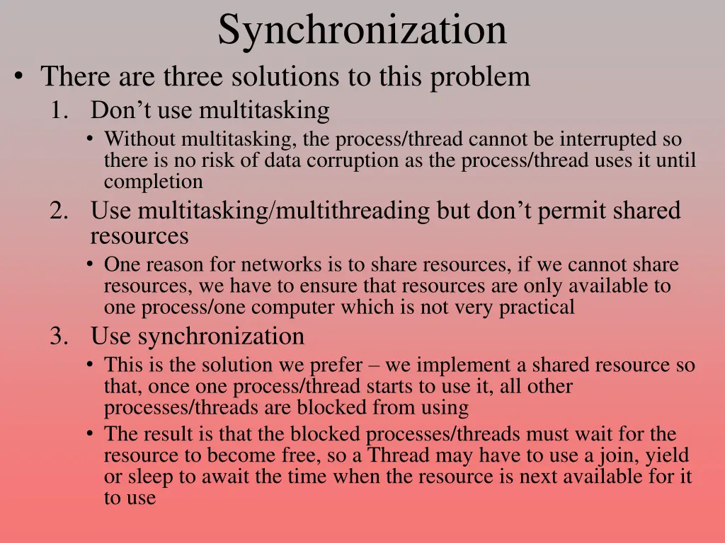 synchronization