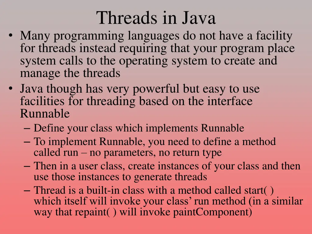 threads in java