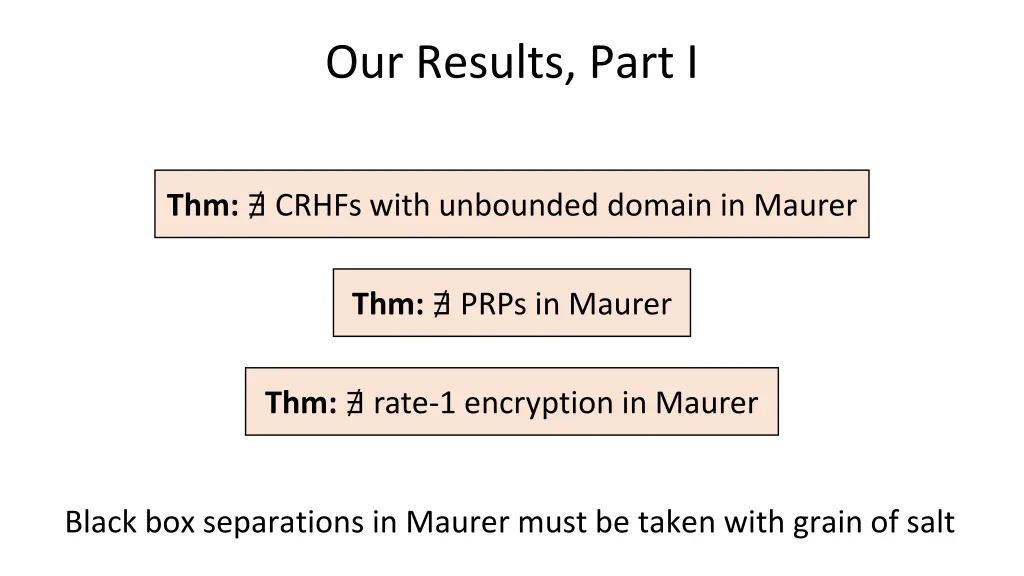 our results part i