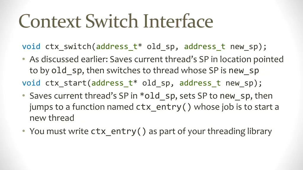 context switch interface