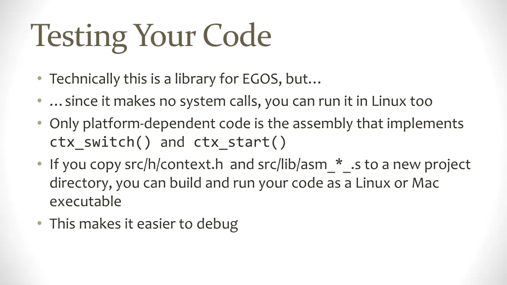 testing your code