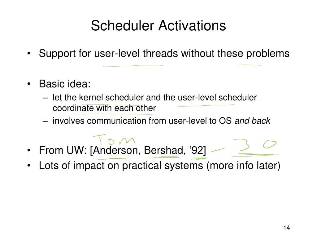 scheduler activations