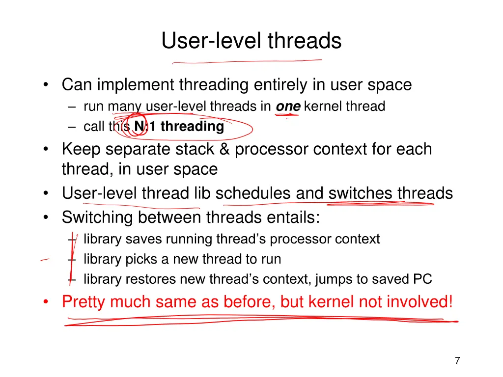 user level threads