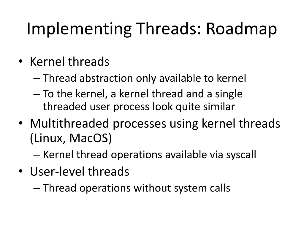 implementing threads roadmap