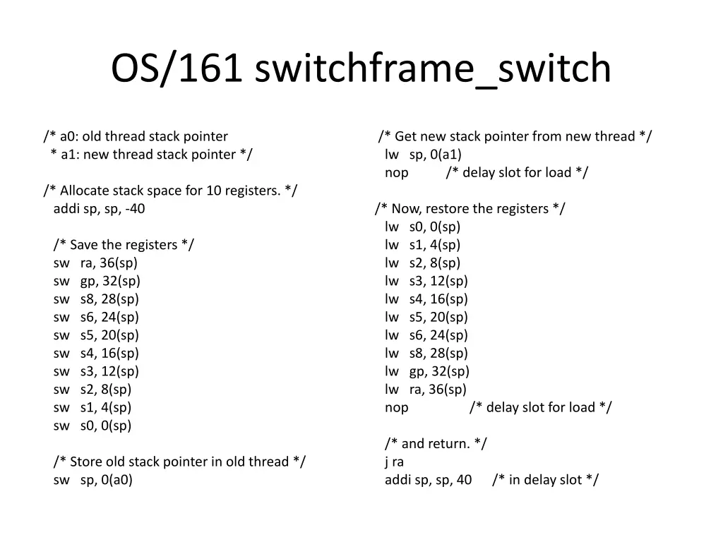 os 161 switchframe switch