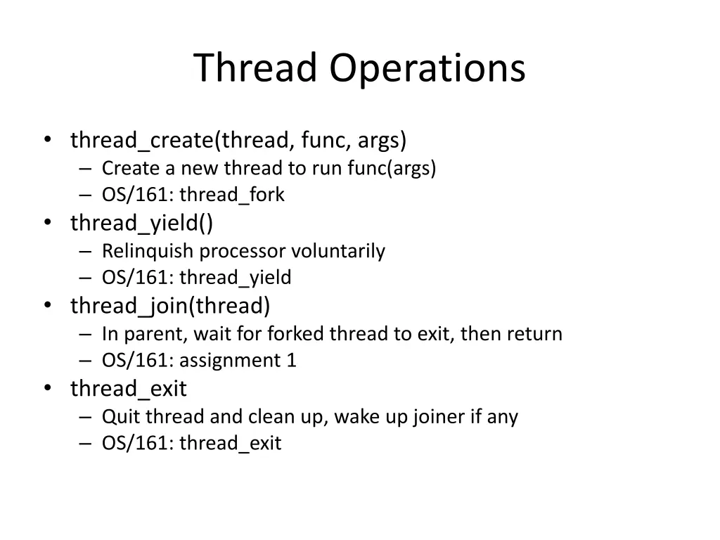 thread operations