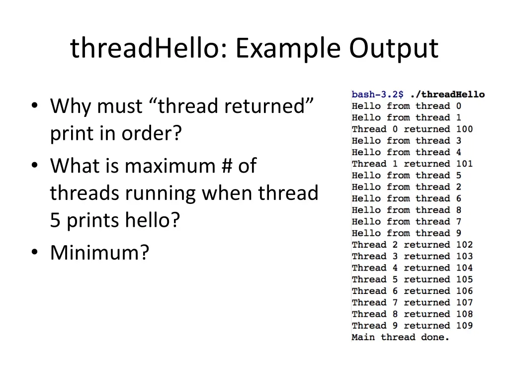 threadhello example output
