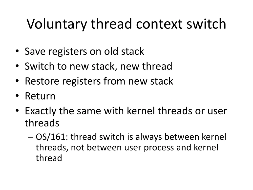 voluntary thread context switch