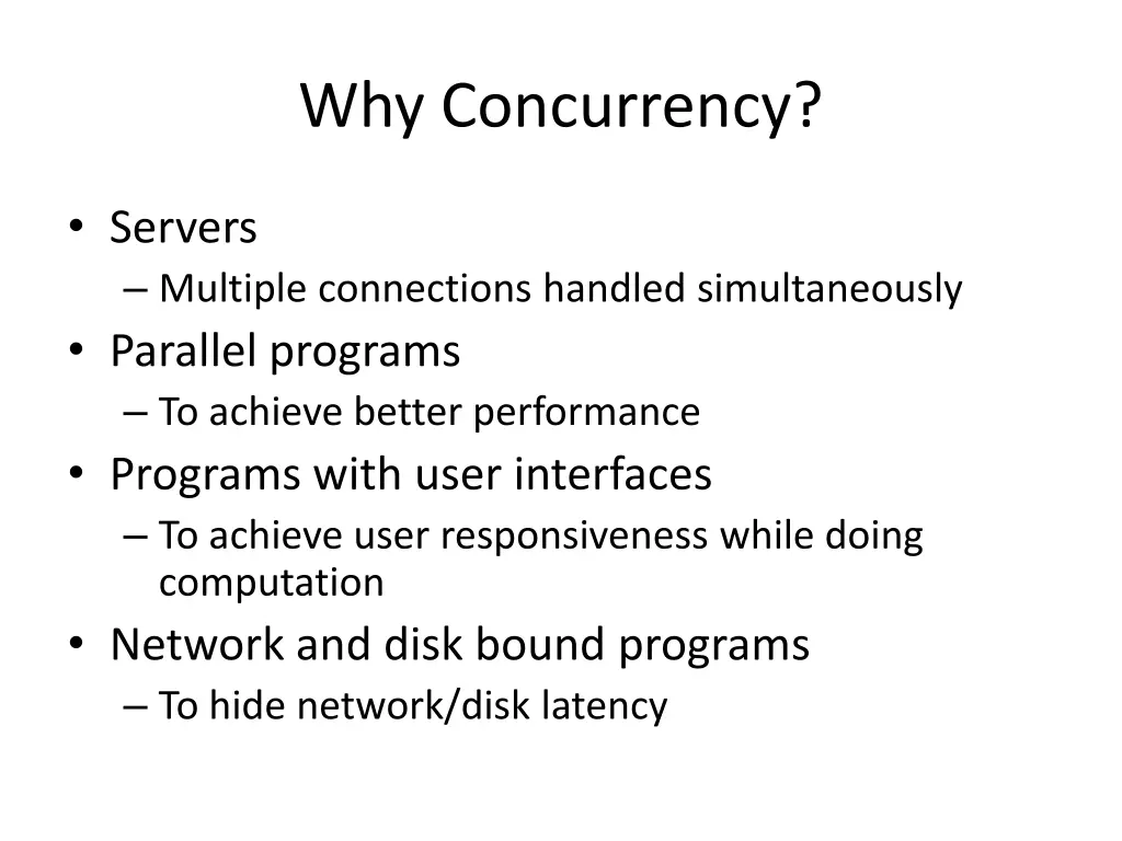 why concurrency