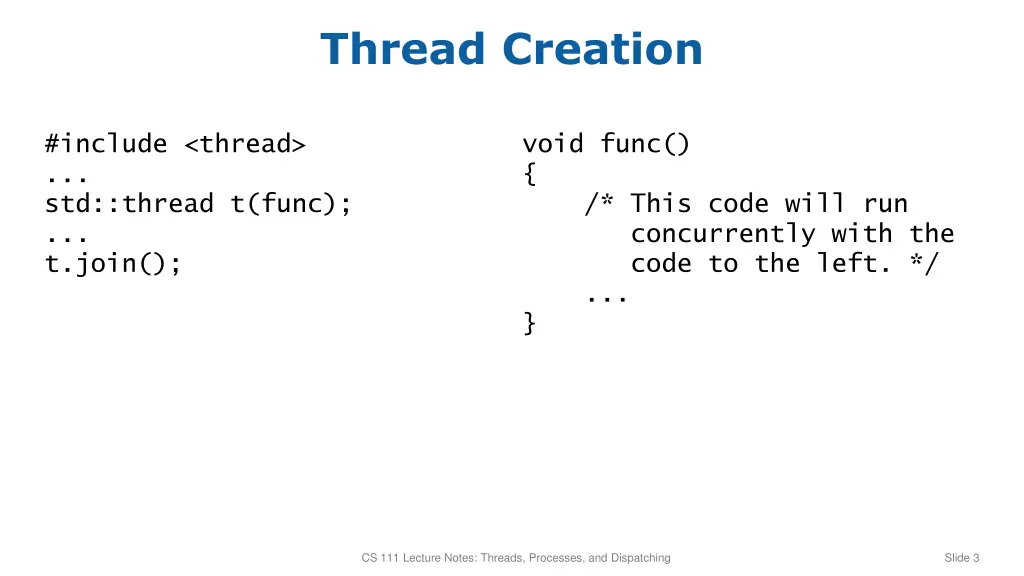 thread creation