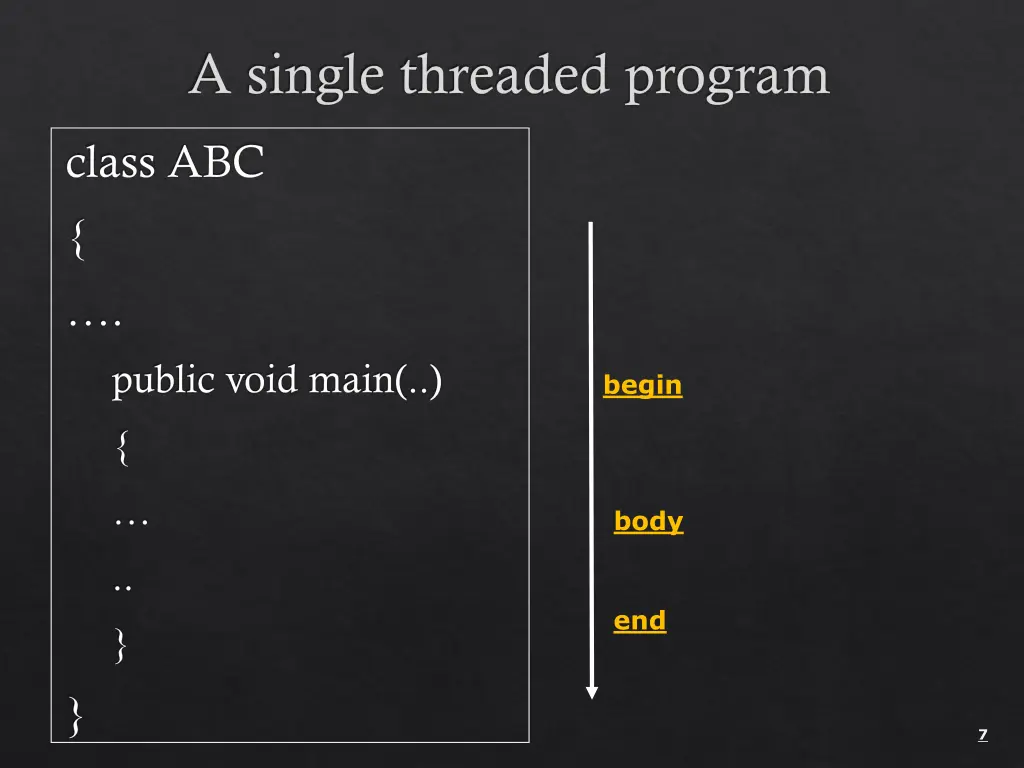 a single threaded program