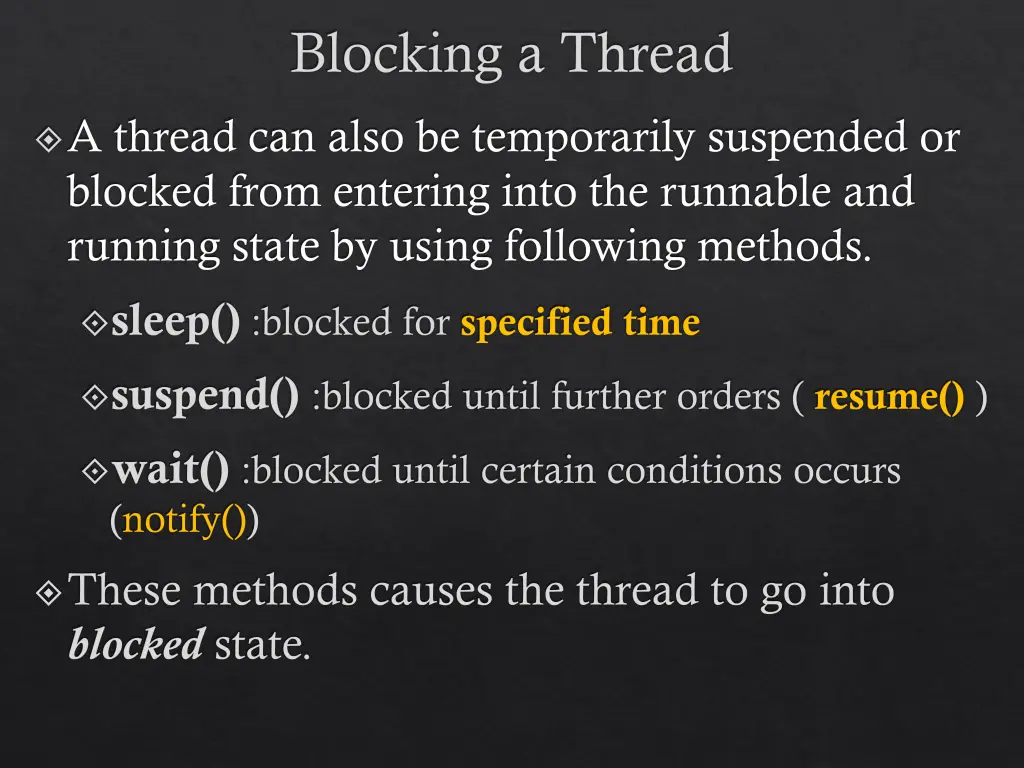 blocking a thread