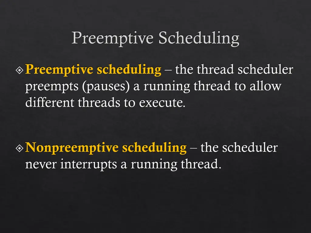 preemptive scheduling