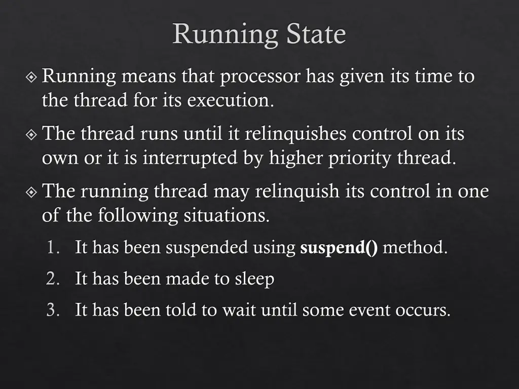 running state