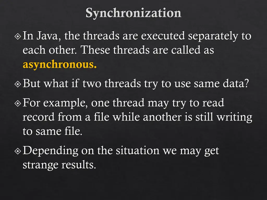 synchronization