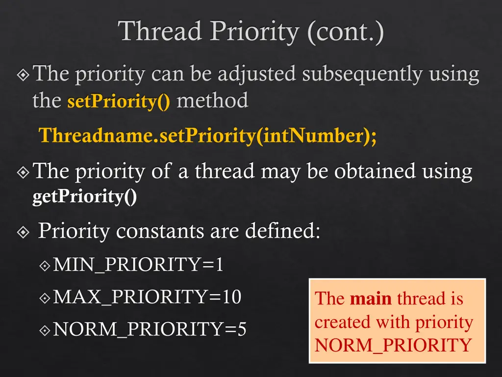 thread priority cont